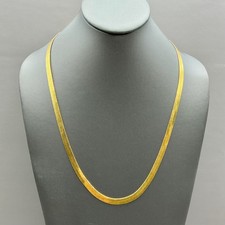 Premier Designs Herringbone Necklace Women Gold Tone Flat Snake Chain Jewelry picture