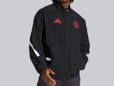 $120...Adidas Z.N.E. Manchester United size XL Woven Anthem Jacket Black/Red. picture