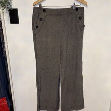 dressbarn  Women’s Black Stripped Pants Size 10 Buttons On Sides picture