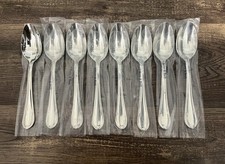 8-Villeroy Boch MADEMOISELLE Oval SOUP SPOONS 18/10 Stainless 8 NEW picture
