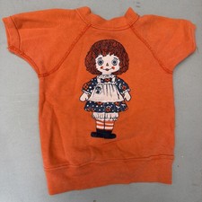 VTG 50s 60s Champion Kids Raggedy Ann Raglan Sweatshirt Terry Cloth Flat Stitch picture