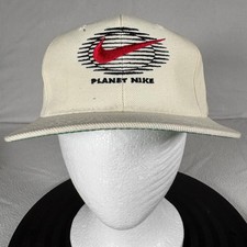 Vintage Planet Nike Snapback Hat Cream Green Under Brim Wool Blend Cap Made picture