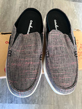 OrthoComfoot Men's Canvas Slip-On Casual Shoes Cushioned Gray/Pink/White 7 picture