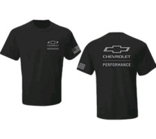 NEW CHEVY PERFORMANCE USA FLAG BLACK SHORT SLEEVE MENS COTTON TEE SHIRT D7893 picture