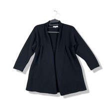 Vince Cardigan Sweater Womens Medium Black Cashmere Quiet Luxury Minimalist picture
