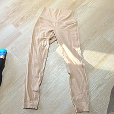 lululemon athletica Beige Women’s Ankle Leggings Solid Stretch Logo picture