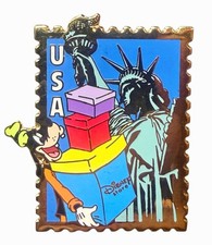 Genuine Disney Goofy New York USA Disney Store Stamp Collectible Pin NEW NIP picture