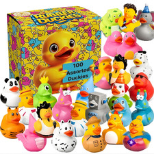 100 Pack Rubber Ducks Bulk Bath Toys Party Favors Pool Jeep Ducking Decor Gift picture