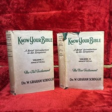KNOW YOUR BIBLE Old & New Testaments W. Graham Scroggie HCDJ 2 Vols 1960 picture