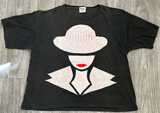 Vintage 90s Avant Garde Pop Art Applique T Shirt XL Volunteer Knit USA Made  picture