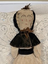 Antique Late 19th Century Folk Art Cloth Rag Doll – Likely 1870s–1880s – 16” picture