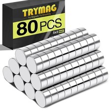 Trymag 80Pcs Small Neodymium Disc Magnets for Fridge Whiteboard Billboard Office picture