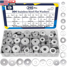 290Pcs Flat Washers, 304 Stainless Steel Fender Washers Assortment, 15 Different picture
