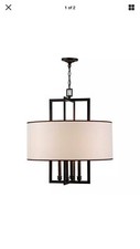 World Imports Cathedral 4-Light Rust Pendant with Shade picture