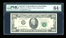 DBR 1977 $20 FRN Dallas STAR Fr. 2072-K* PMG 64 EPQ Serial K00579874* picture