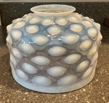 RARE Fenton WHITE COIN DOT Opalescent LAMP SHADE Globe 8” Frame Fitter GWTW picture