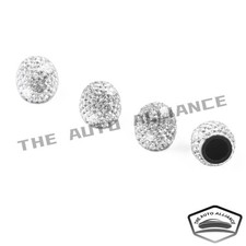 4Pcs Bling car Valve Stem Caps Crystal Diamond wheel rim Tire Air Cap White picture