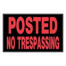 Hillman Group 841840 8 x 12 in. Red & Black Plastic Posted No Trespassing Sign picture