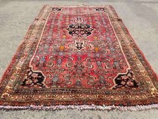 Vintage Distressed Hand Made Traditional Oriental Wool Red Rug 5.3x3.2ft picture