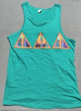 Vtg 90's Champion Tri Delta Delt T Shirt Tank Top Greek  ∆∆∆ Medium Sewn Patches picture