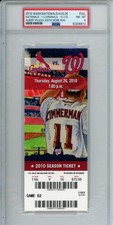 2010 Washington Nationals Ticket Albert Pujols 400 HR PSA Saint Louis Cardinals picture