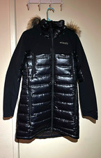 Columbia Titanium Women's Black Hooded Insulated Puffer Coat Faux Fur M picture