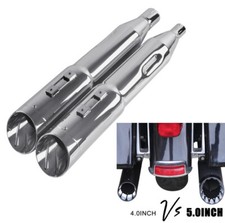 5.0'' Chrome Slip on Mufflers for Harley Touring 17-up Exhaust, Upgrading Style picture