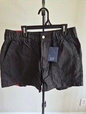 GAP Women's Black Cotton Cargo Shorts Medium 0107 picture