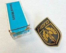 NOS 84-86 Pontiac Fiero Front Bumper Nose Emblem Badge Black Gold GM 10030186 picture