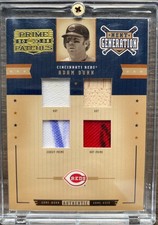 2005 Donruss Prime Patches Adam Dunn Quad Relic Bat/Hat/Jersey 43/124 Reds NG-4 picture