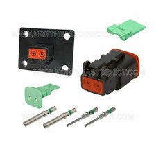 2 Pin Black Deutsch DT DT04-2P-L012 DT06-2S Waterproof Flange Connector picture