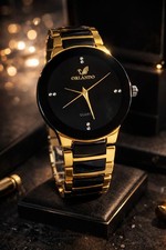 Orlando Men's Gold Black Quartz Watch Luxury Minimalist Stainless Steel picture