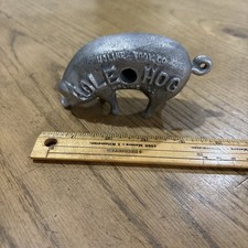Rare Vintage 1900s Moline Tool Co. Hole Hog Promo Cast Aluminum Paperweight Adv. picture