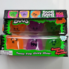 Limited Edition NeeDoh Baby Boos. Teenie Tiny Glowy Ghost Brand New 2 Packs. picture