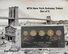 New York Transit Museum Subway 5 Set, In Original Packaging w/MTA Token Guide #6 picture