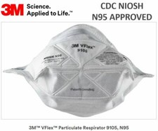 3M VFlex 9105 N95 Particulate Respirator Masks Bulk Lot 10 Packs of 25 CDC NIOSH picture
