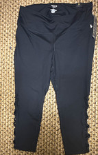 NWT Torrid Active High Rise Crop Leggings Womens Size 2 Black Super Strappy  picture