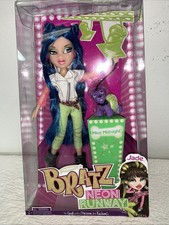 BRATZ Neon Runway JADE & MIMI Midnight 2011 Blue Hair Purple Dog New NIB NRFB picture