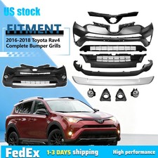 For 2016 2017 2018 Toyota Rav4 Complete Bumper Grills Skid Plate With Fog Lights picture
