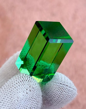 A++ Natural Green Color Topaz 115.05 Ct Long Cube Cut Brazilian Loose Gemstone picture
