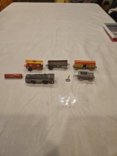 Vintage 1940s Marx Marxlines Trailblazer Tin Wind Up Toy Train Set Engine Cars picture