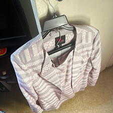 JM Studio by John Meyer 2pc Striped Skirt Suit Gray/White 14 Lined LS picture