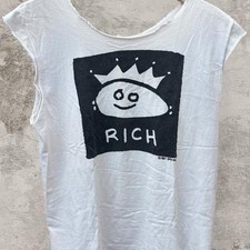 Vintage 80s Boy-Girl Rich Tracey Glick Soho Cut Off Tee Shirt picture