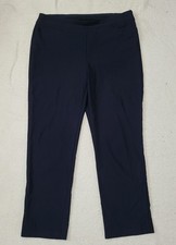 Chico's Pull-On Pants Women's 2R Navy Blue Stretch Ankle Slimming picture
