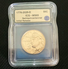 1776-2026-D Denver 50C ICG MS65 Semiquincentennial Commemorative Half Dollar picture