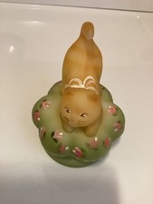 Fenton for QVC 2005 Mother's Day Special Cat Ringholder Box, 5361 VG picture