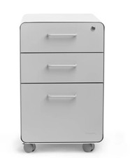 Stow 3-Drawer File Cabinet, Rolling White Gray By Poppin (NEW IN BOX) picture