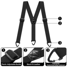 Suspenders for Men Heavy Duty, X Shape Back Hidden Suspender 1.5