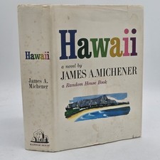 Hawaii James A Michener Signed 1959 30th Printing HC w DJ picture