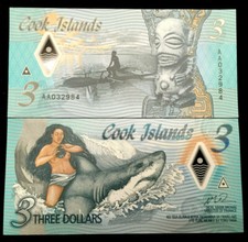 COOK ISLANDS 3 Dollars Polymer 2021 World Paper Money UNC Currency  picture